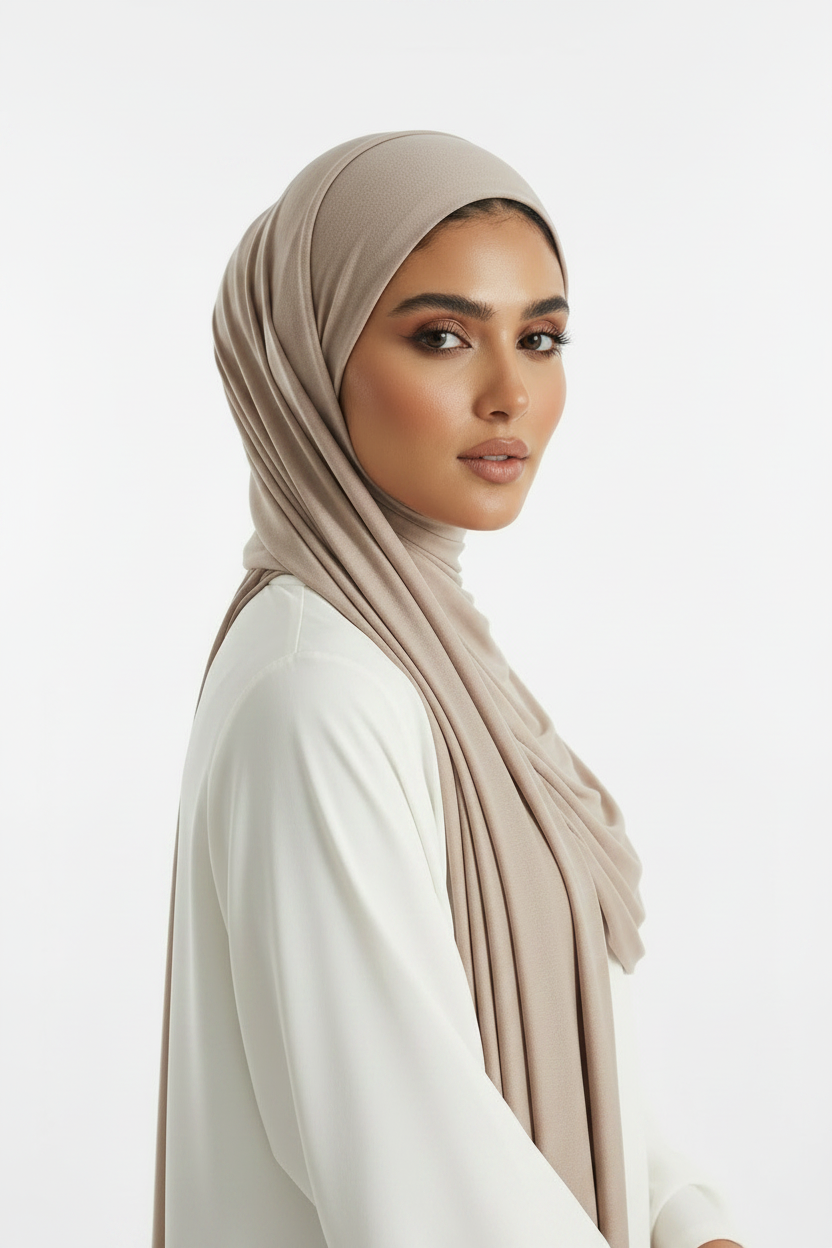 Bamboo Jersey Hijab - Alabaster